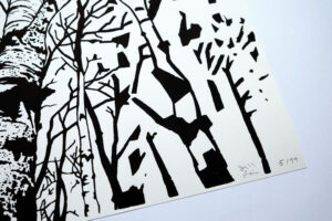 Silk screen art print on paper by Till Steinberger with number and signature